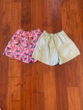 Uniqlo Girls Easy Shorts Lot Size 9/10 Pockets Elastic Waist Floral Hummingbird
